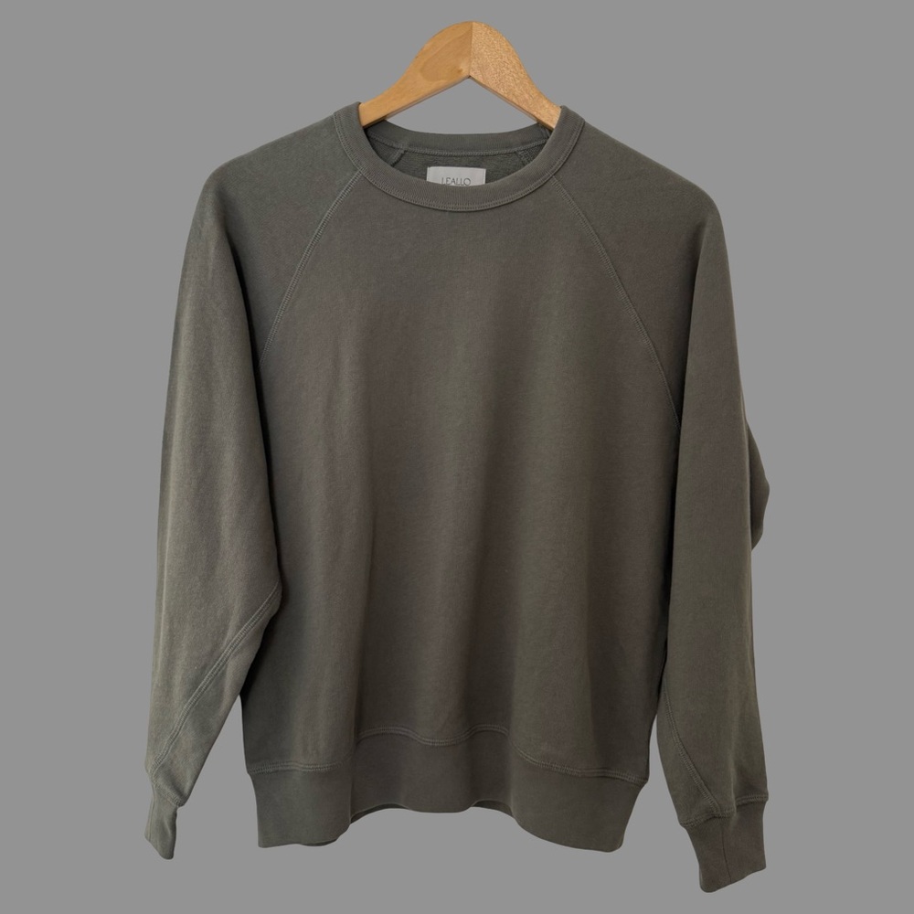 LEALLO Dune Green Crewneck, Long Sleeve Sweatshirt S NWOT ($125)